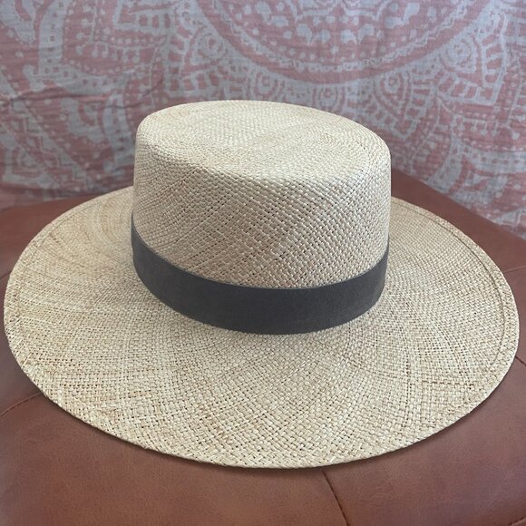 Janessa Leone Boater Style Straw Sun Hat main image 6